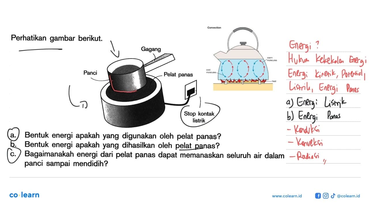 Perhatikan gambar berikut. a. Bentuk energi apakah yang