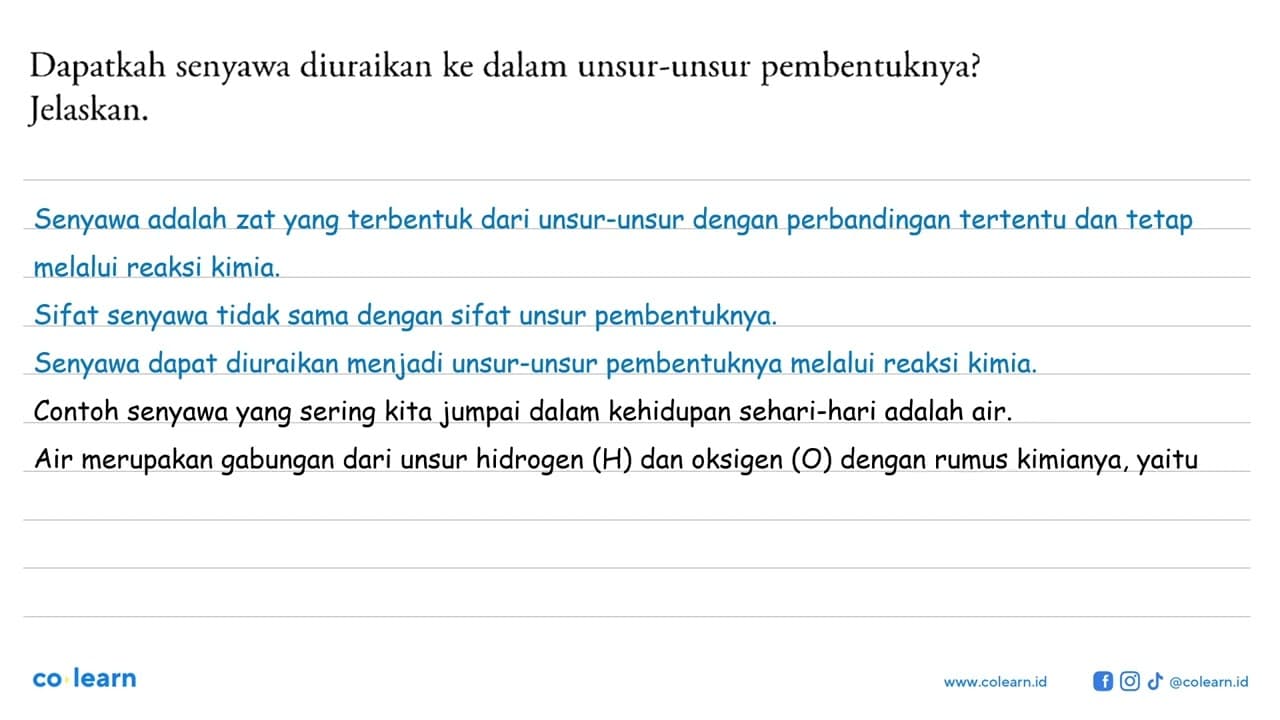 Dapatkah senyawa diuraikan ke dalam unsur-unsur