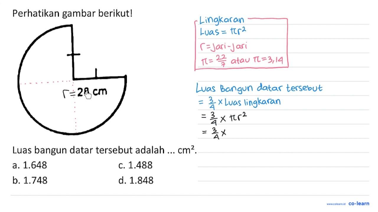 Perhatikan gambar berikut! 28 cm Luas bangun datar tersebut