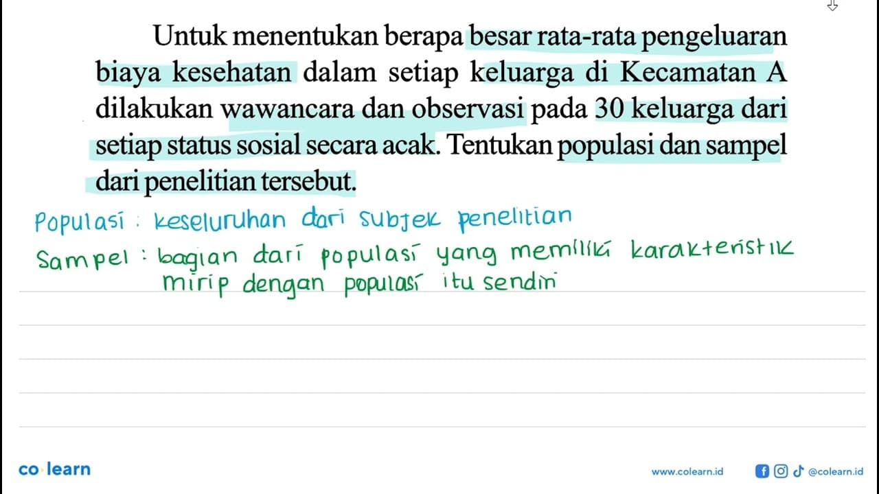 Untuk menentukan berapa besar rata-rata pengeluaran biaya