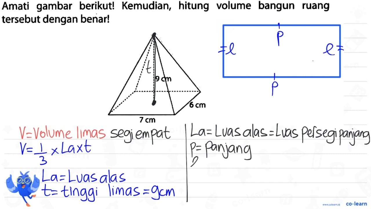 Amati gambar berikut! Kemudian, hitung volume bangun ruang