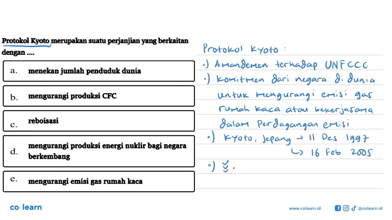 Protokol Kyoto merupakan suatu perjanjian yang berkaitan