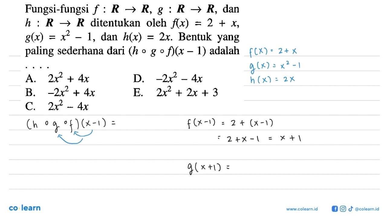 Fungsi-fungsi f : R -> R, g : R -> R , dan h : R -> R