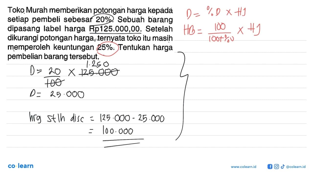 Toko Murah memberikan potongan harga kepada setiap pembeli