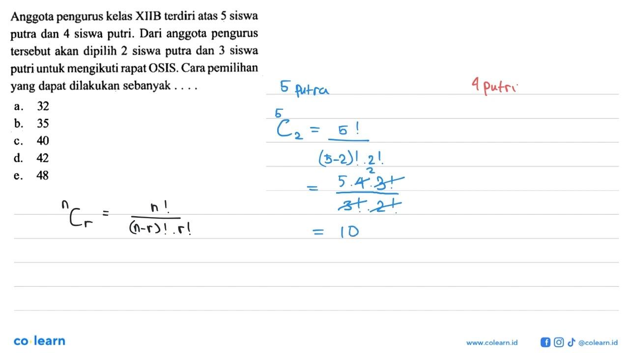 Anggota pengurus kelas XIIB terdiri atas 5 siswa putra dan