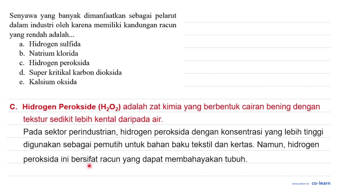 Senyawa yang banyak dimanfaatkan sebagai pelarut dalam