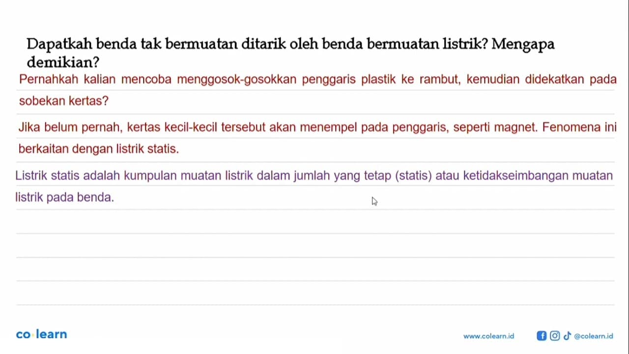 Dapatkah benda tak bermuatan ditarik oleh benda bermuatan