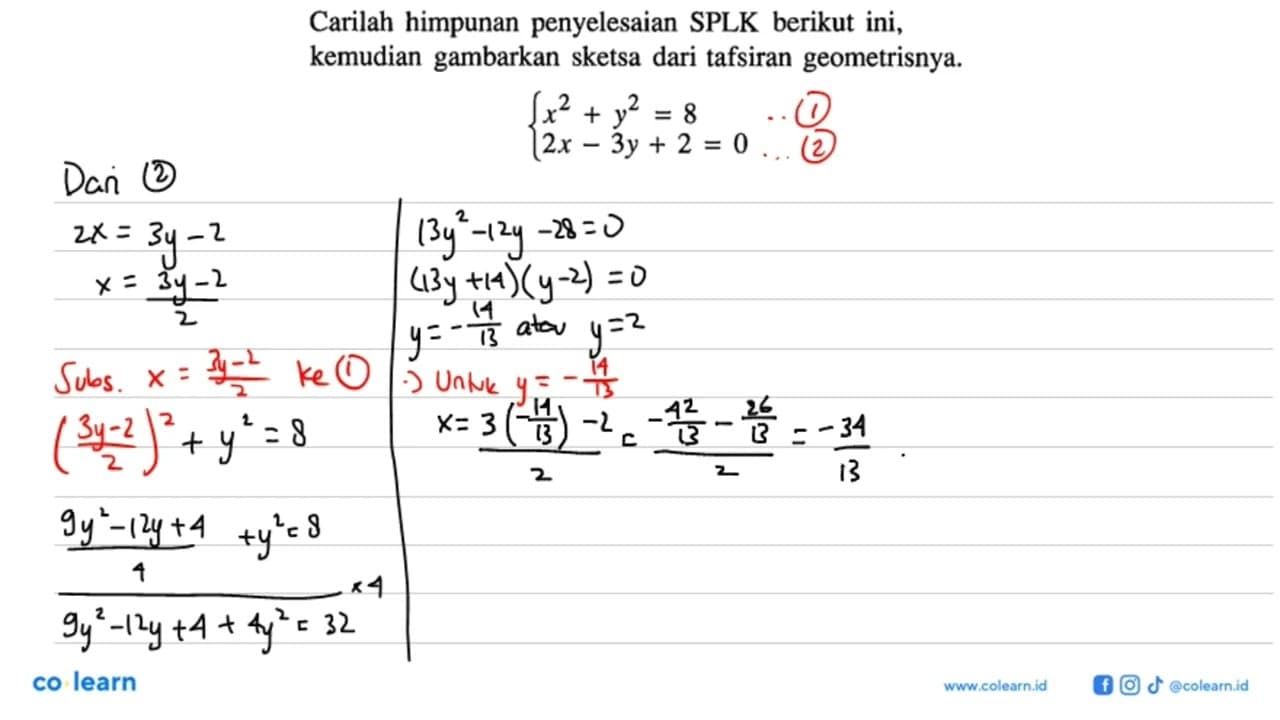 Carilah himpunan penyelesaian SPLK berikut ini, kemudian