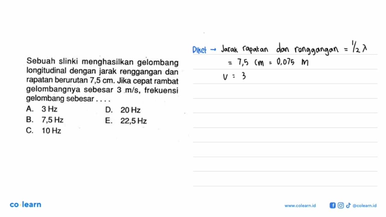 Sebuah slinki menghasilkan gelombang longitudinal dengan