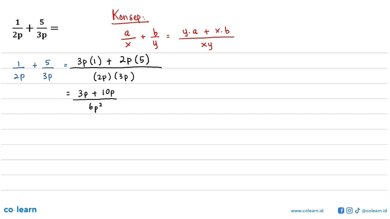 1/2p + 5/3p =