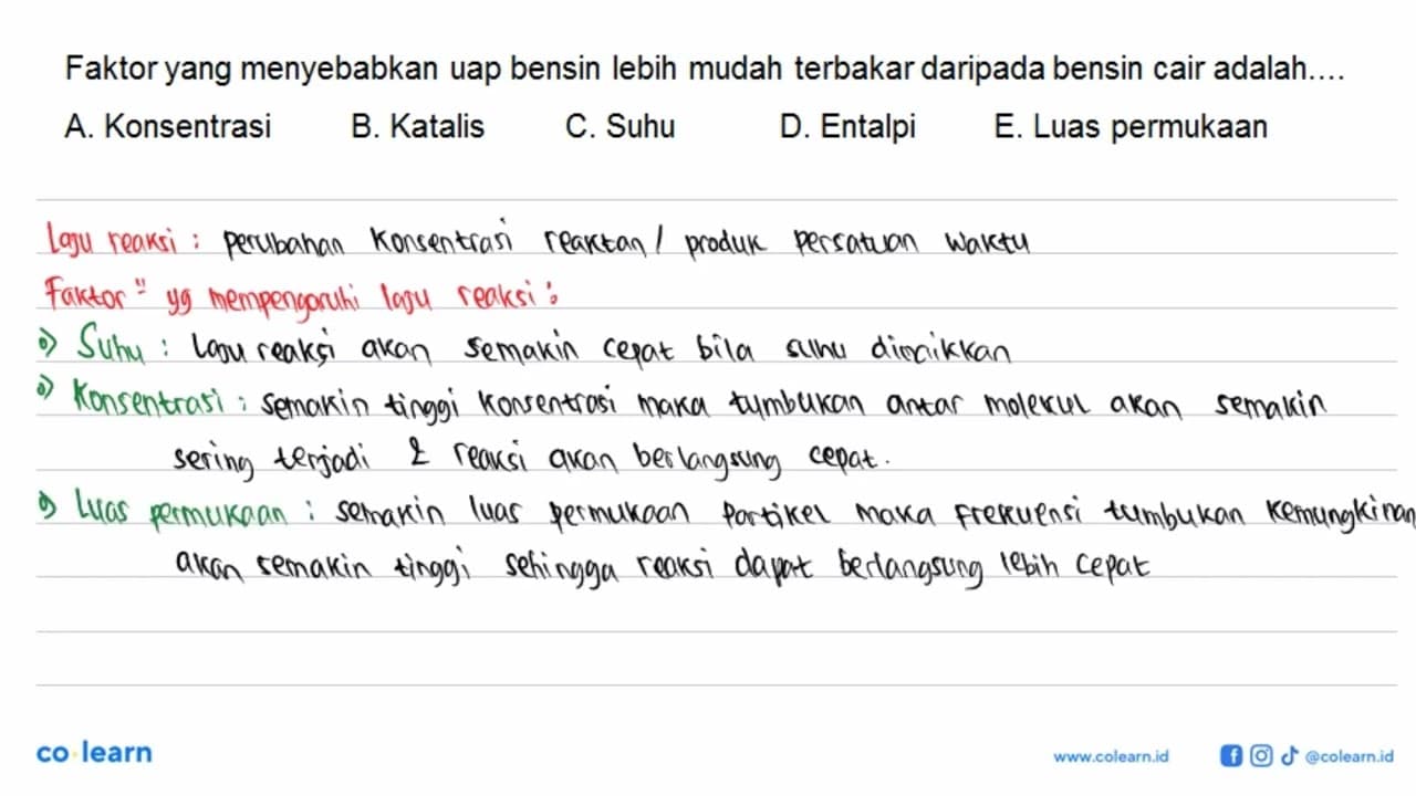 Faktor yang menyebabkan uap bensin lebih mudah terbakar