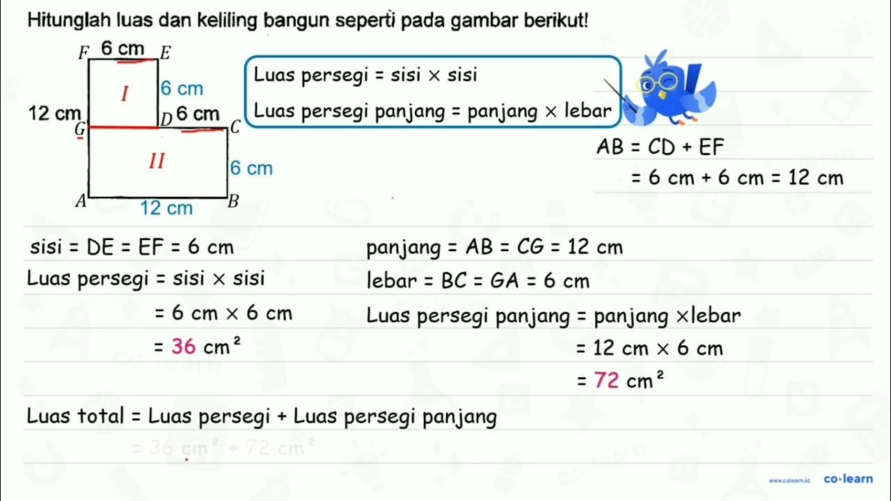 Hitunglah luas dan keliling bangun seperti pada gambar