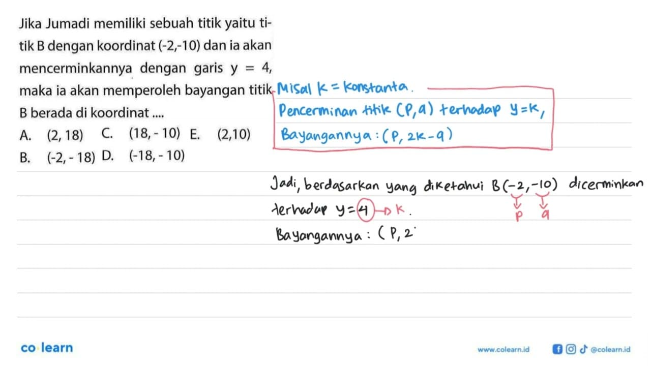 Jika Jumadi memiliki sebuah titik yaitu titik B dengan