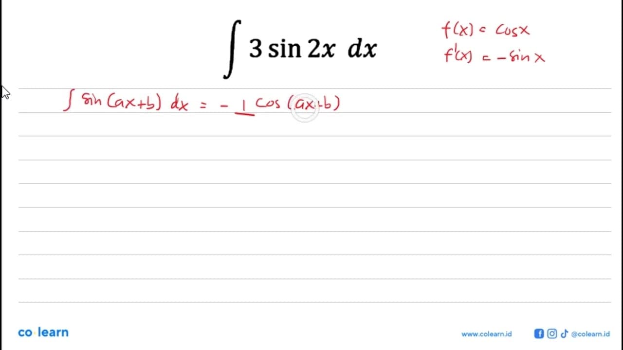 integral 3 sin 2x dx