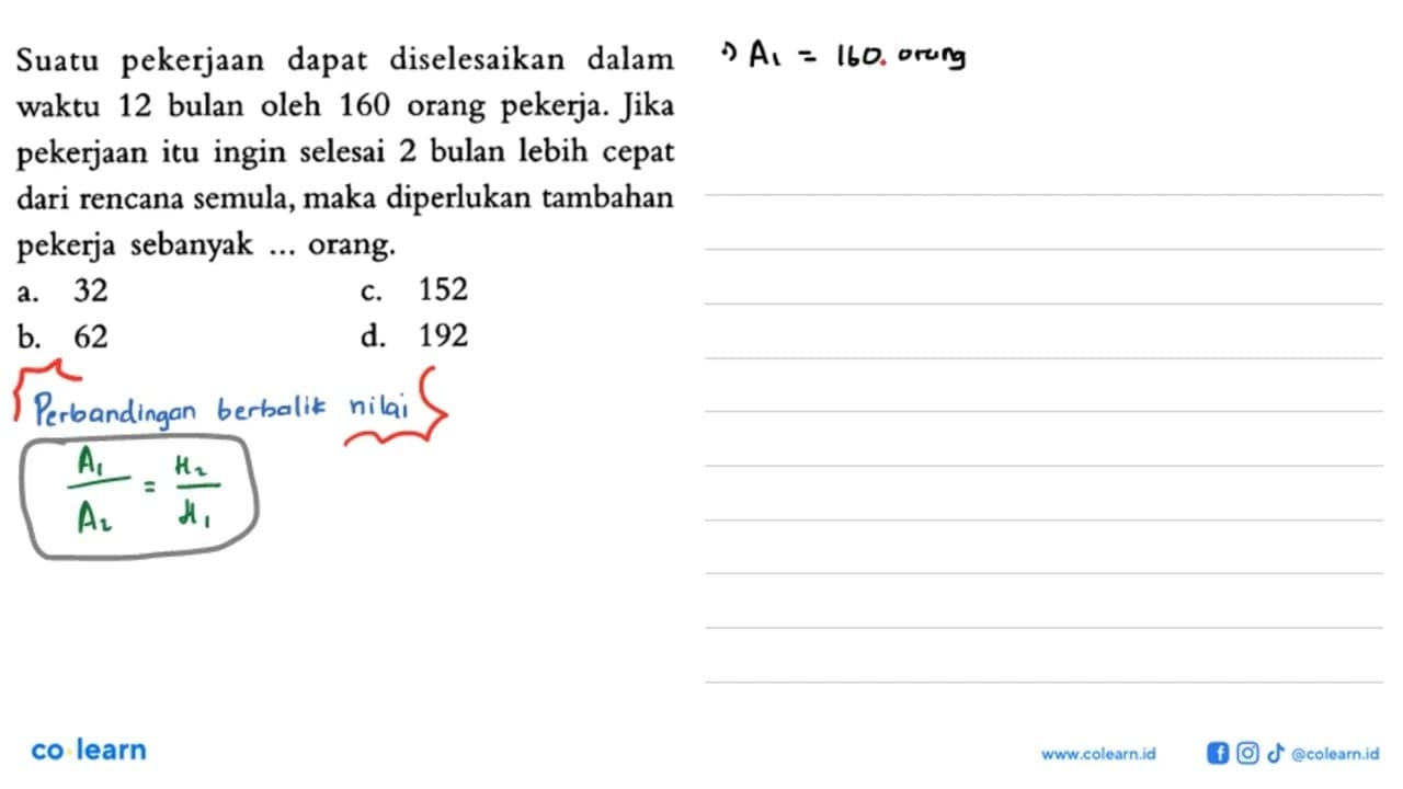 Suatu pekerjaan dapat diselesaikan dalam waktu 12 bulan