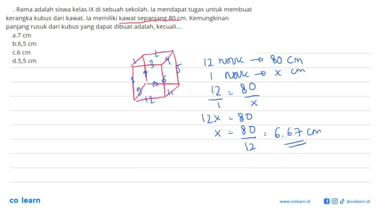 Rama adalah siswa kelas IX di sebuah sekolah. la mendapat