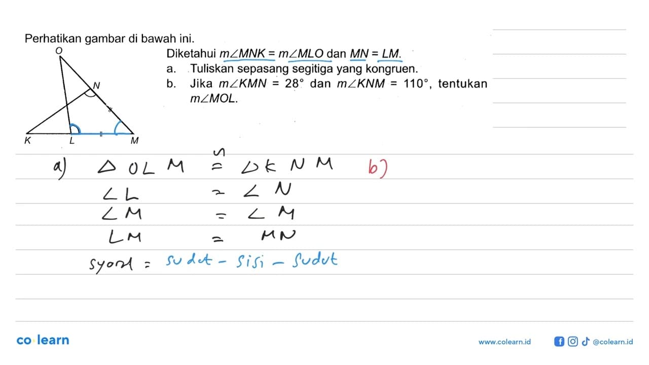 Perhatikan gambar di bawah ini.Diketahui m sudut MNK=m