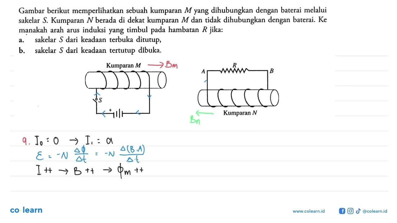 Gambar berikut memperlihatkan sebuah kumparan M yang