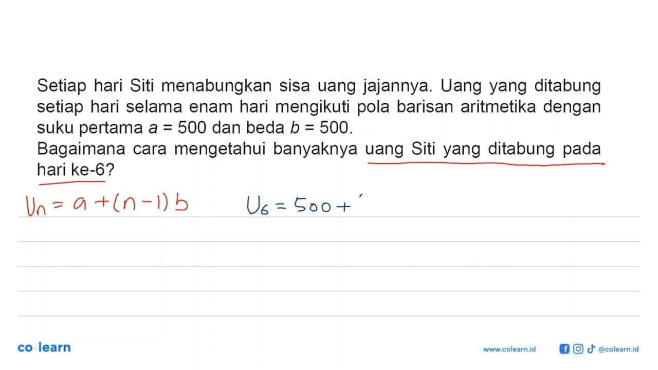 Setiap hari Siti menabungkan sisa uang jajannya. Uang yang