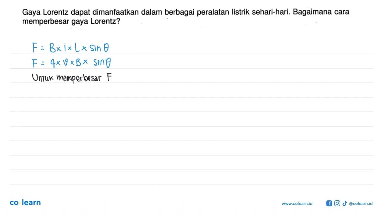 Gaya Lorentz dapat dimanfaatkan dalam berbagai peralatan