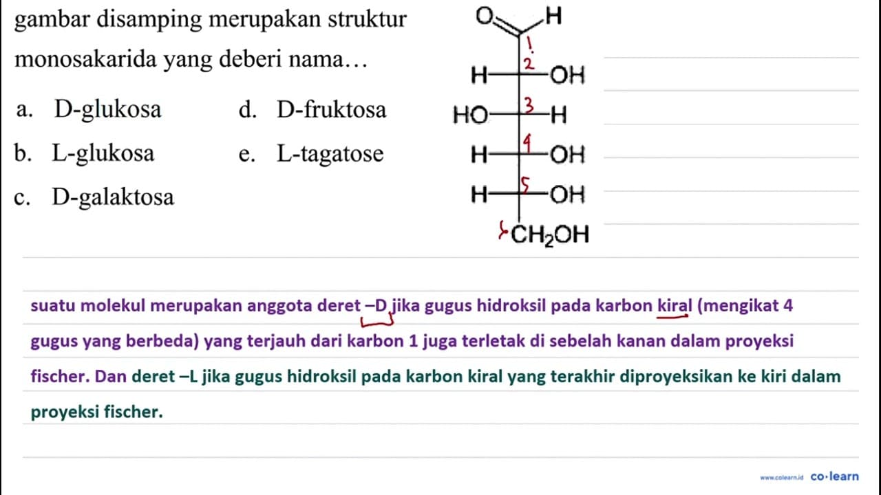 gambar disamping merupakan struktur monosakarida yang