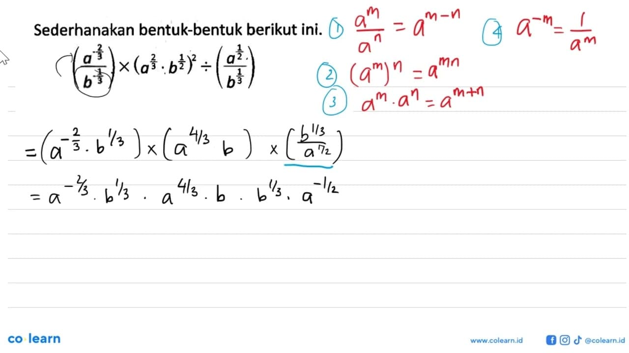 Sederhanakan bentuk-bentuk berikut ini.