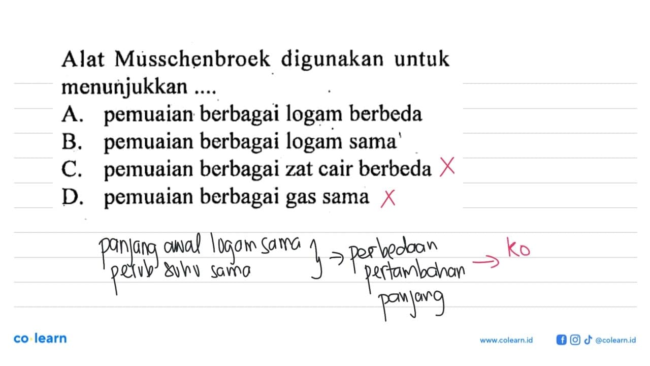 Alat Musschenbroek digunakan untuk menunjukkan