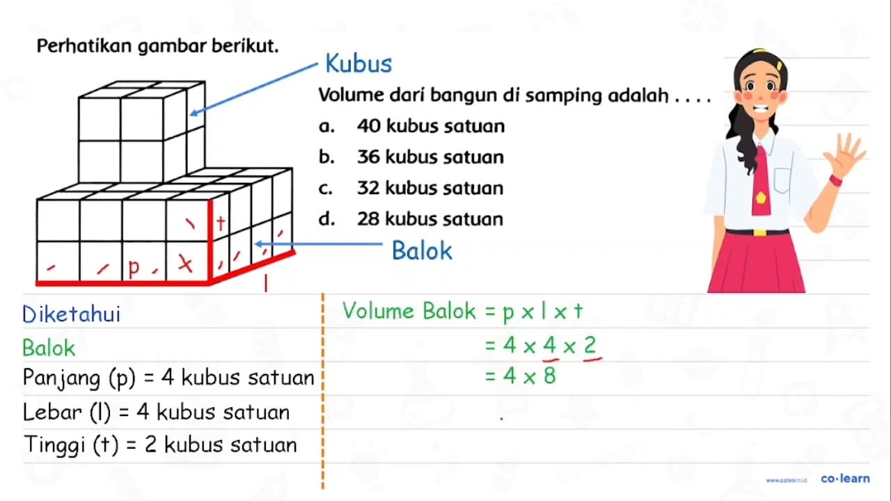 Perhatikan gambar berikut. olume dari bangun di samping