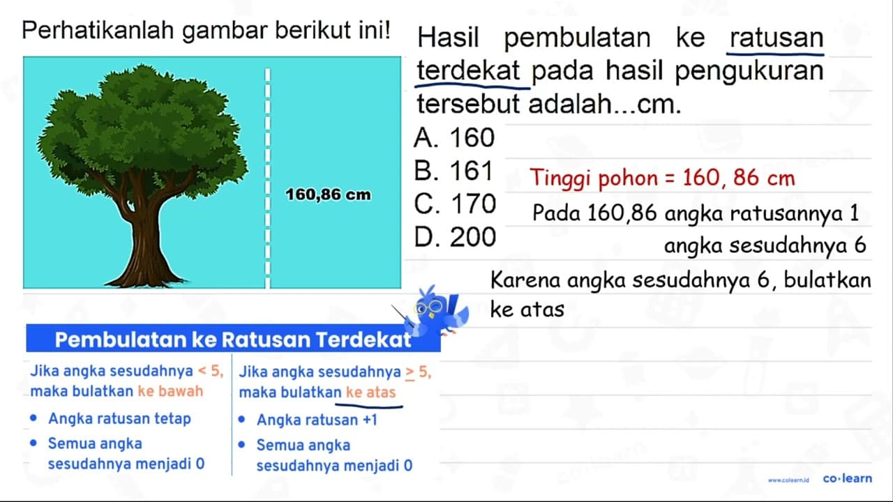 Perhatikanlah gambar berikut ini! Hasil pembulatan ke