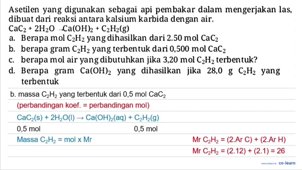 Asetilen yang digunakan sebagai api pembakar dalam