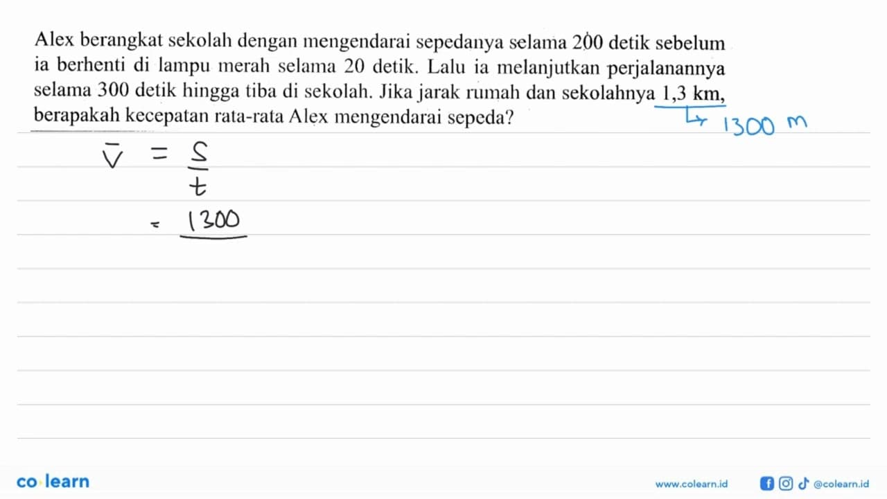 Alex berangkat sekolah dengan mengendarai sepedanya selama