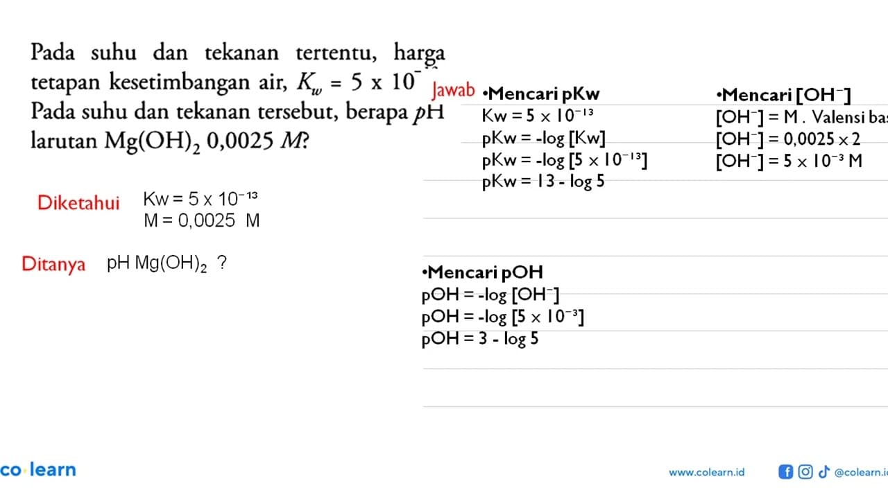 Pada suhu dan tekanan tertentu, harga tetapan kesetimbangan