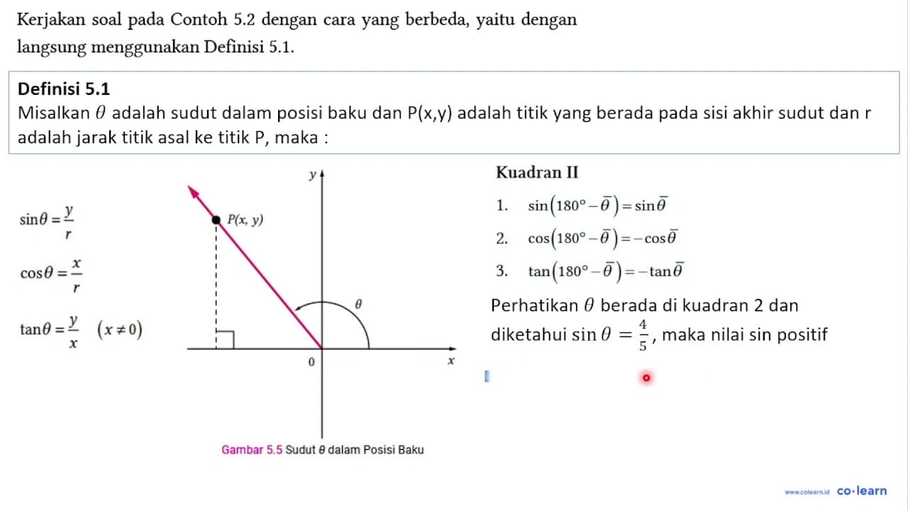 Kerjakan soal pada Contoh 5.2 dengan cara yang berbeda,