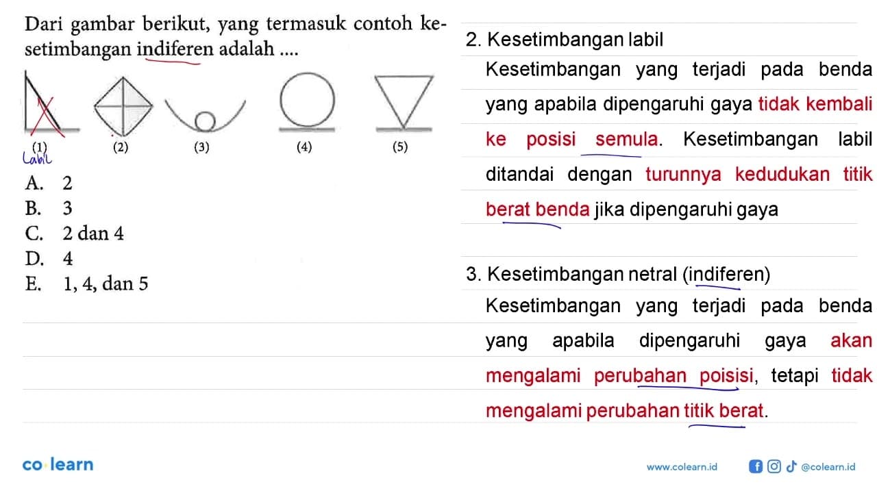 Dari gambar berikut, yang termasuk contoh kesetimbangan