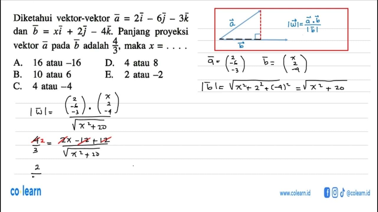 Diketahui vektor-vektor vektor a=2vektor i-6vektor