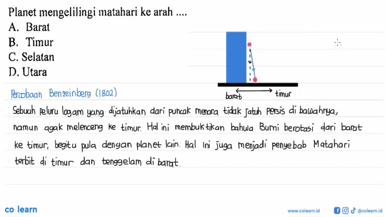 Planet mengelilingi matahari ke arah ....