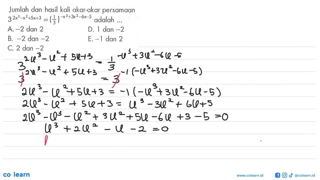 Jumlah dan hasil kali akar-akar persamaan