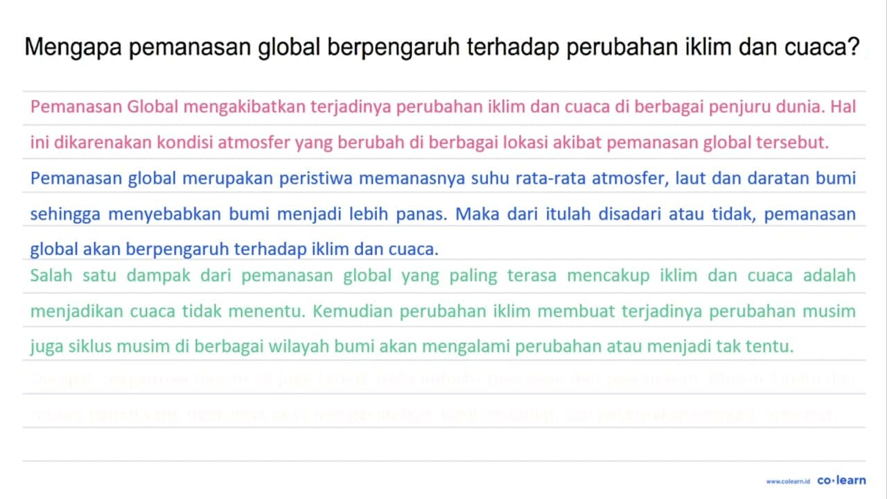 Mengapa pemanasan global berpengaruh terhadap perubahan