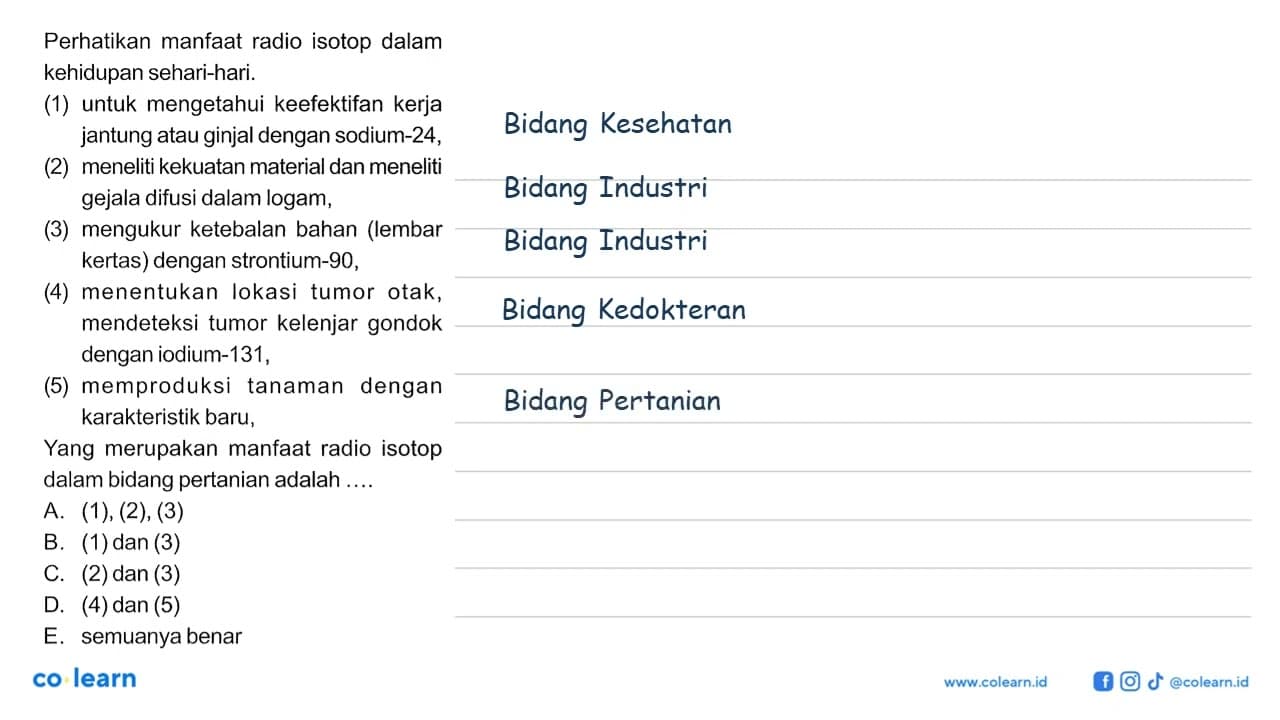 Perhatikan manfaat radio isotop dalam kehidupan