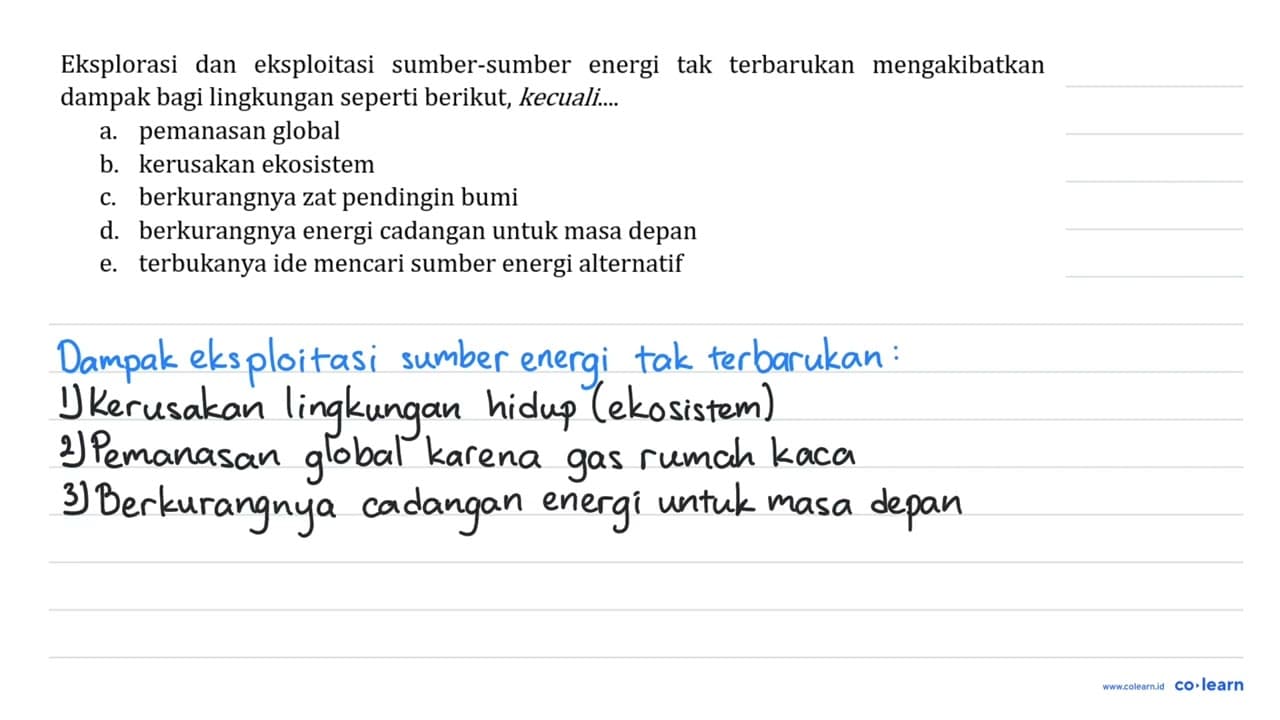 Eksplorasi dan eksploitasi sumber-sumber energi tak