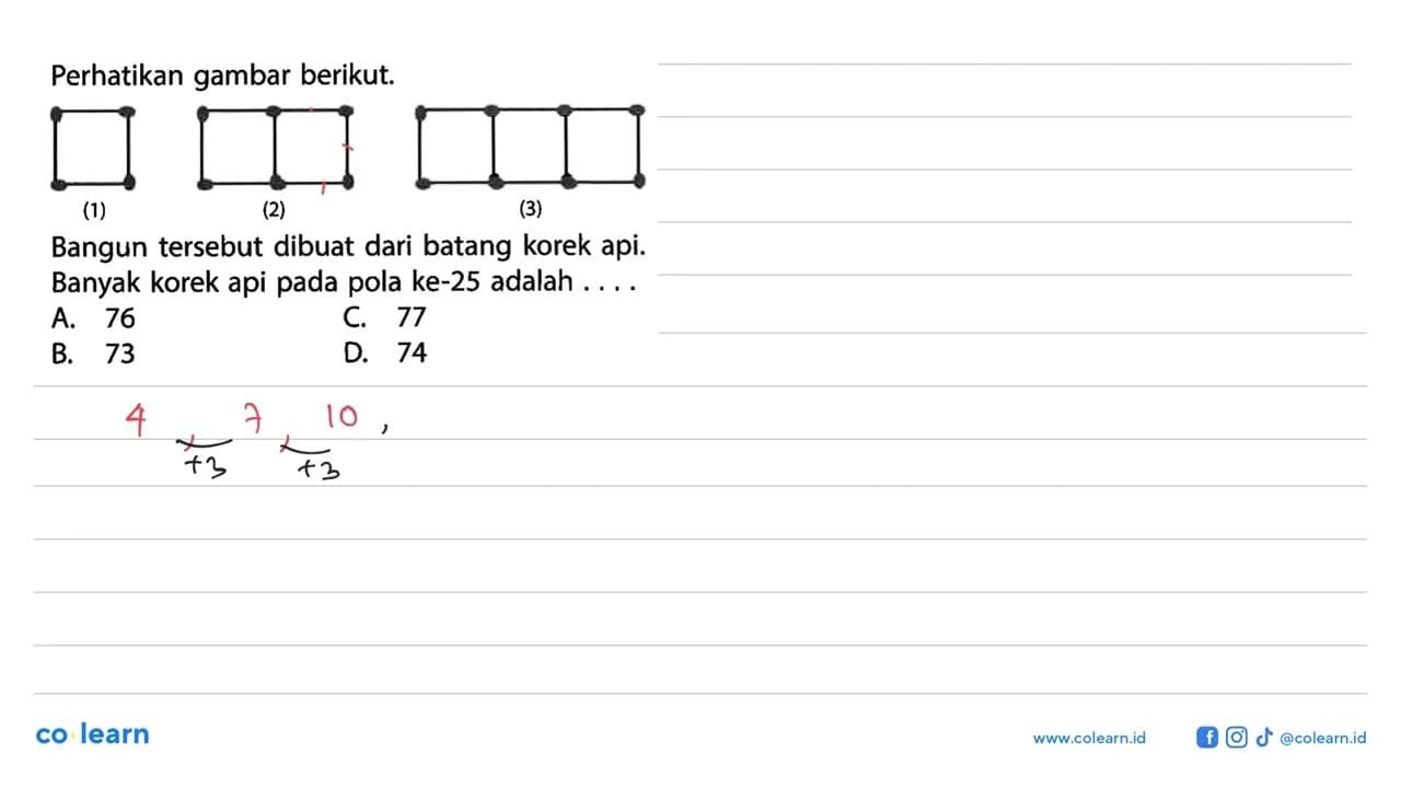 Perhatikan gambar berikut. (1) (2) (3) Bangun tersebut