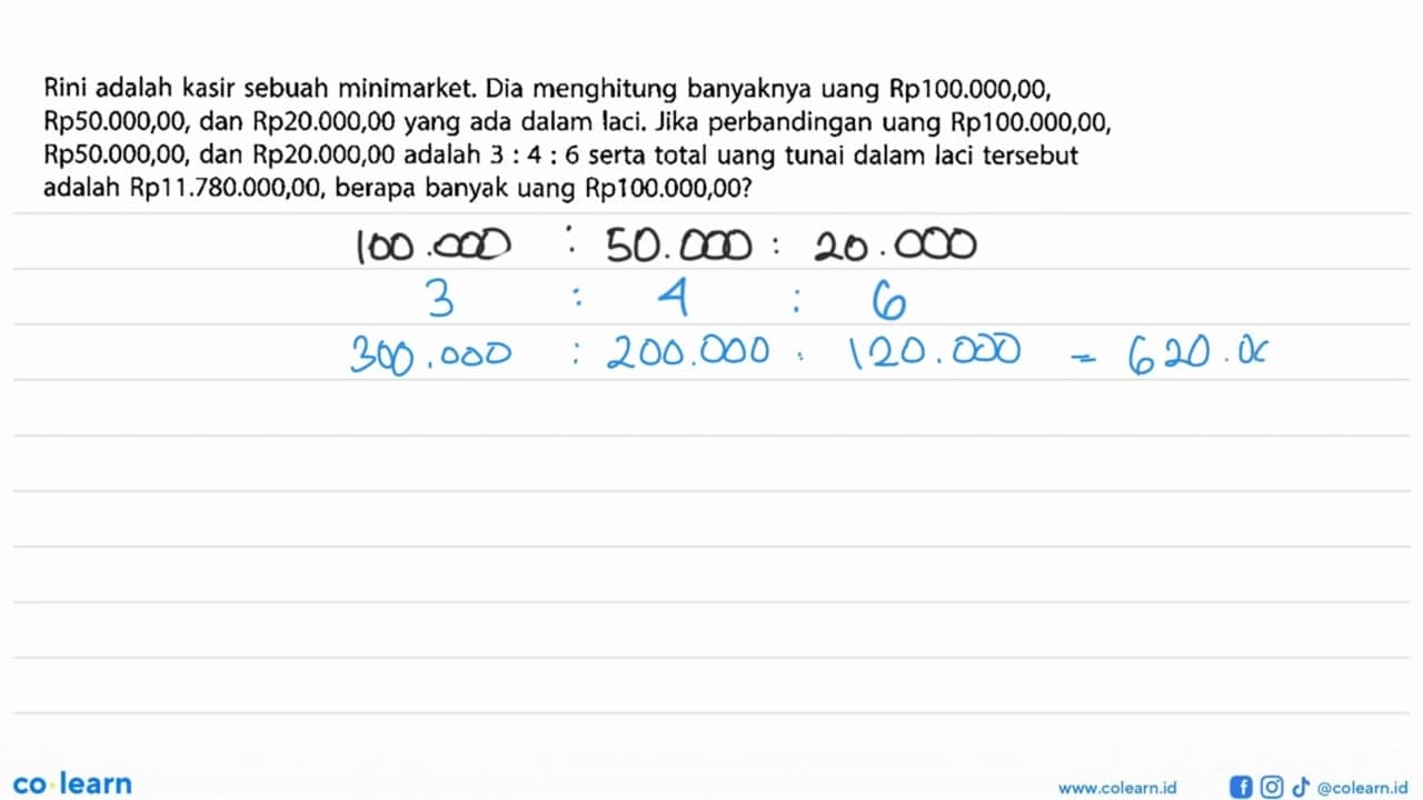 Rini adalah kasir sebuah minimarket. Dia menghitung