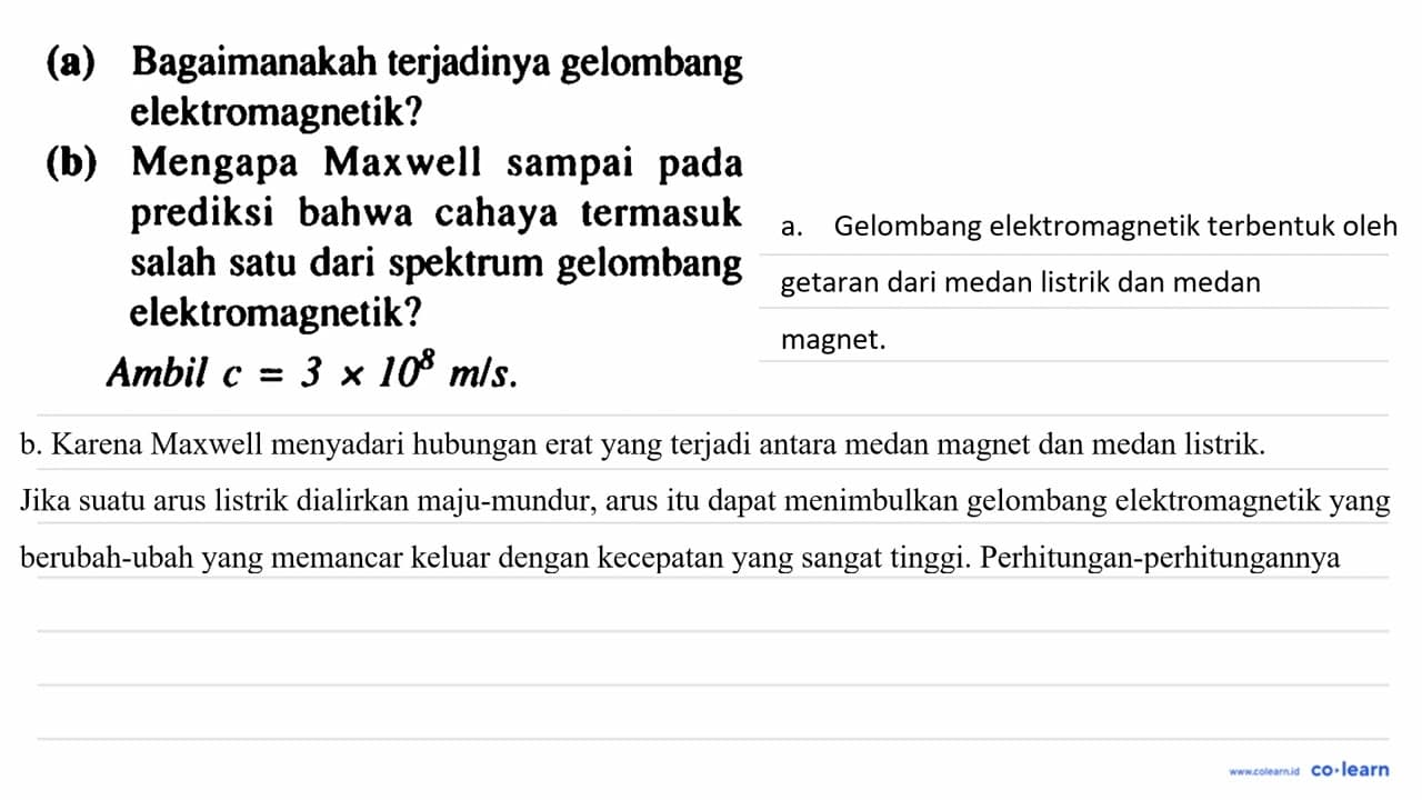 (a) Bagaimanakah terjadinya gelombang elektromagnetik? (b)