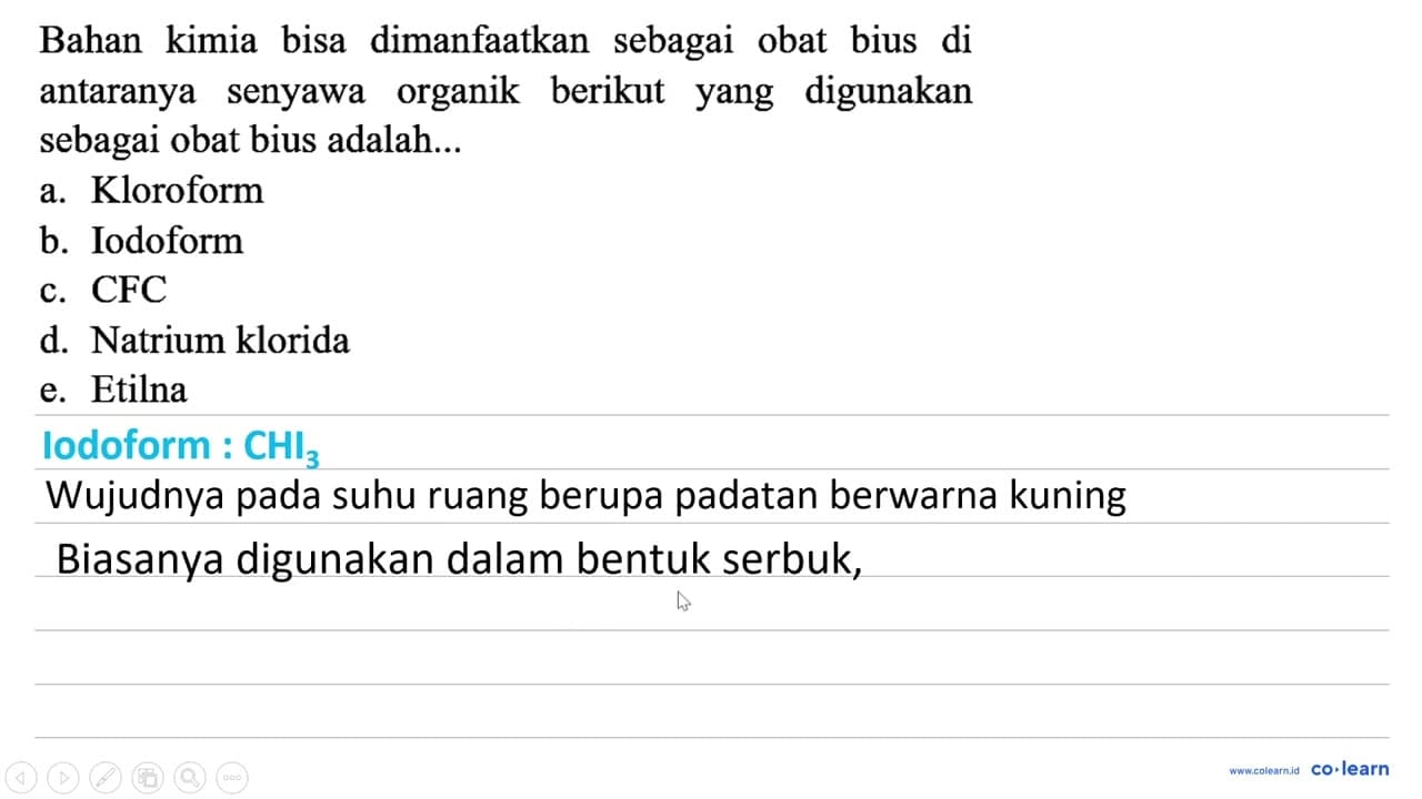 Bahan kimia bisa dimanfaatkan sebagai obat bius di