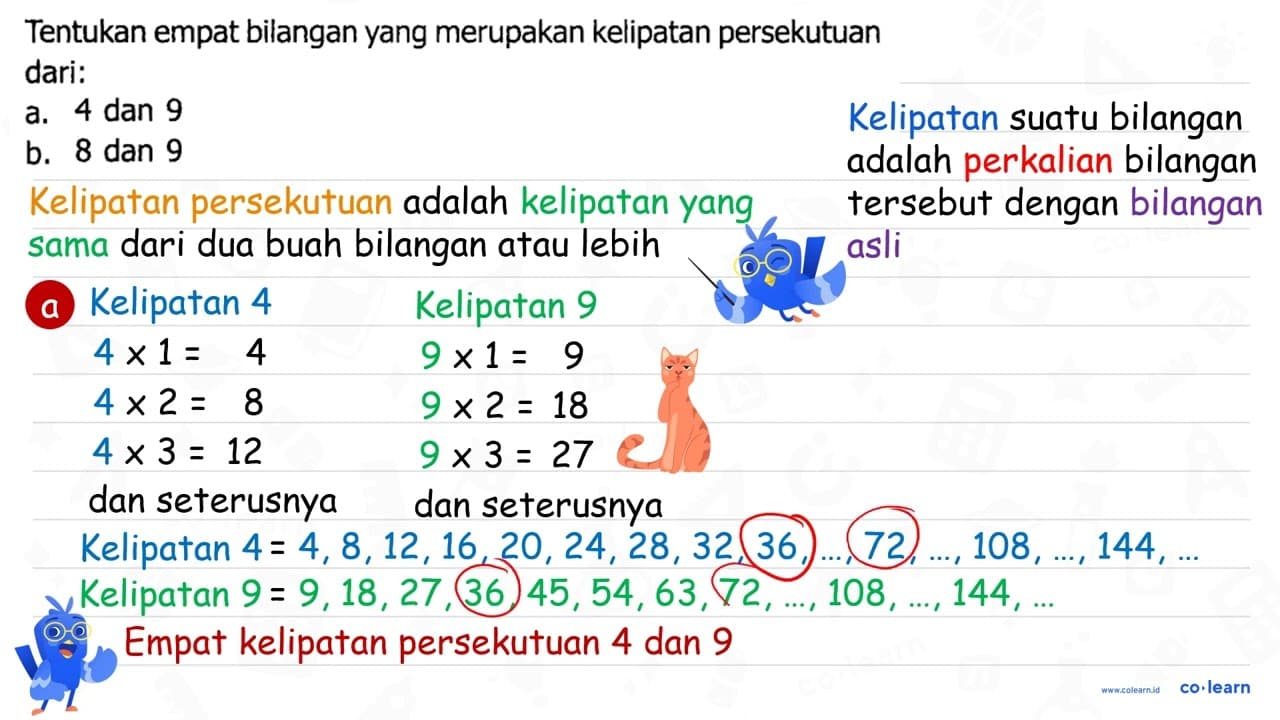 Tentukan empat bilangan yang merupakan kelipatan