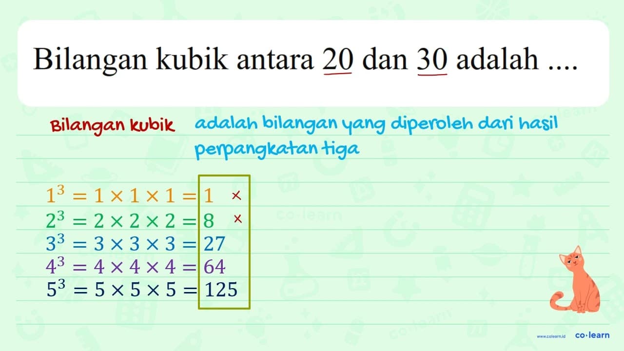 Bilangan kubik antara 20 dan 30 adalah