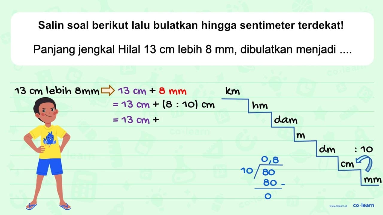 Panjang jengkal Hilal 13 cm lebih 8 mm, dibulatkan menjadi