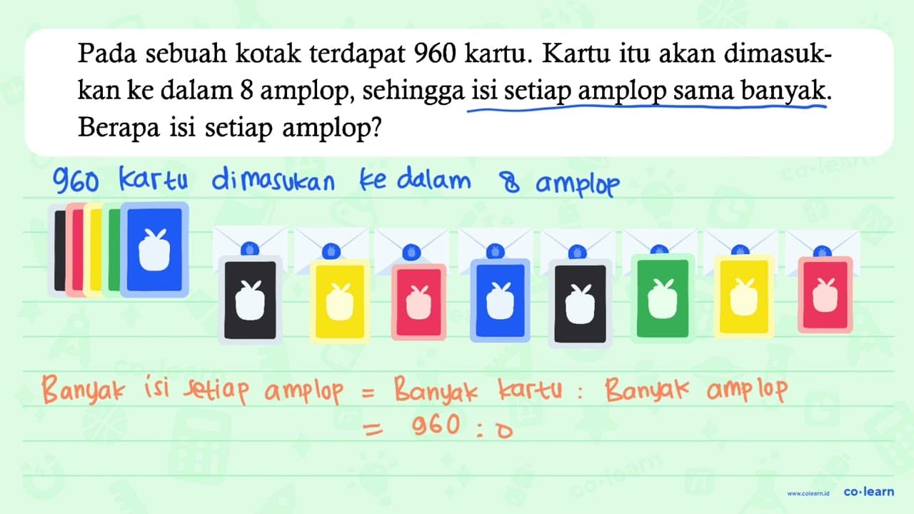 Pada sebuah kotak terdapat 960 kartu. Kartu itu akan