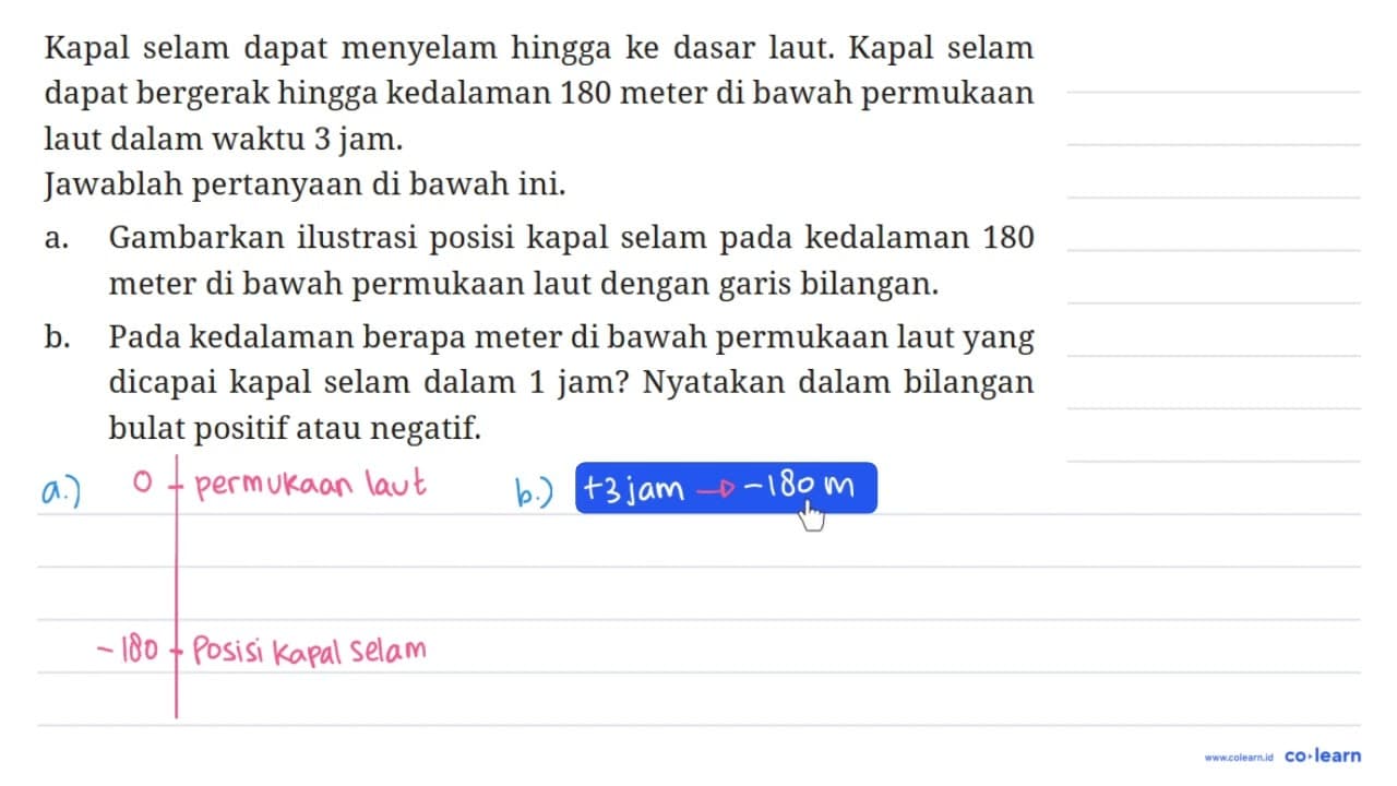 Kapal selam dapat menyelam hingga ke dasar laut. Kapal