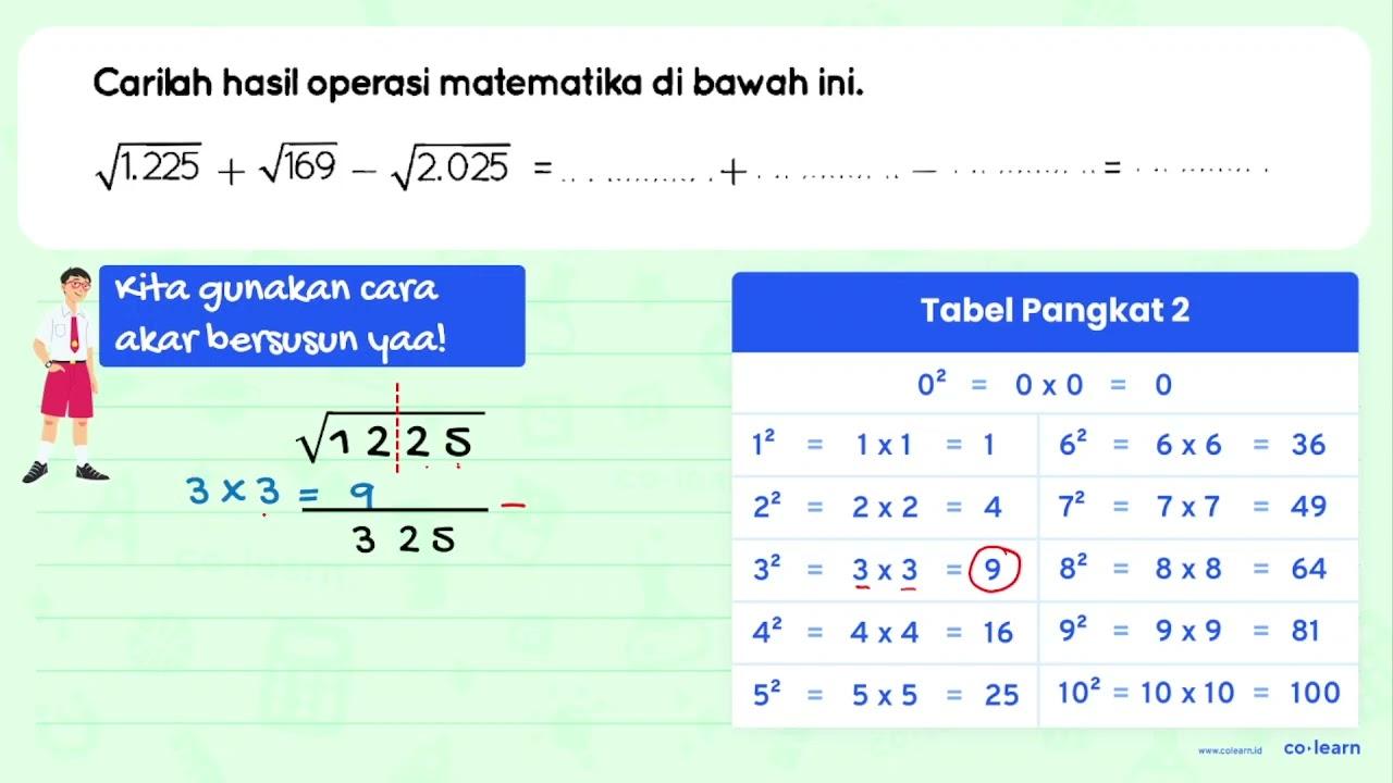 Caribah hasil operasi matematika di bawah ini.